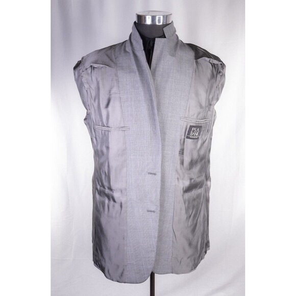 Jos. A. Bank 2-Pcs WOOL Gray Plaid Two Button Jacket Blazer Sz 42L Pants 36X30 - Picture 9 of 16